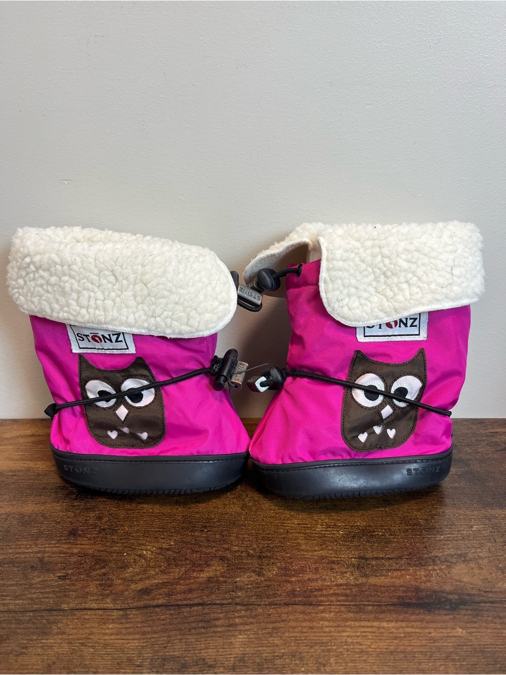 Stonz Pink Owl Winter Booties c/w Liners